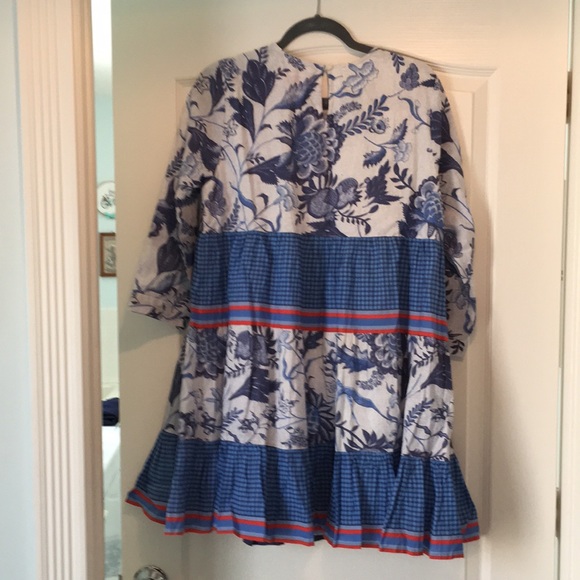 NWT Ro’s Garden Tiffany Rene blue block print mini dress - Picture 9 of 15